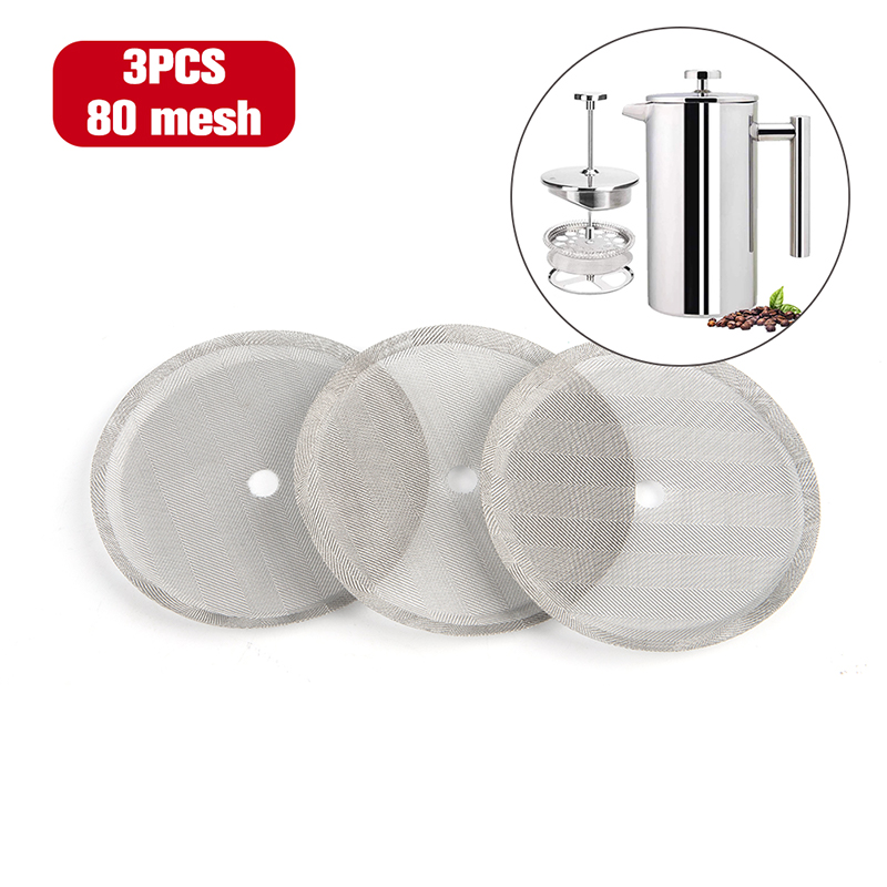 French Press Coffee Maker - 3 PCS of reusable stainless steel