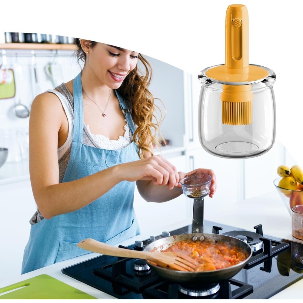 Cooking Oil Dispenser， Lightwe - Kitchen Gadgets Dispenser Brush Holder review and price