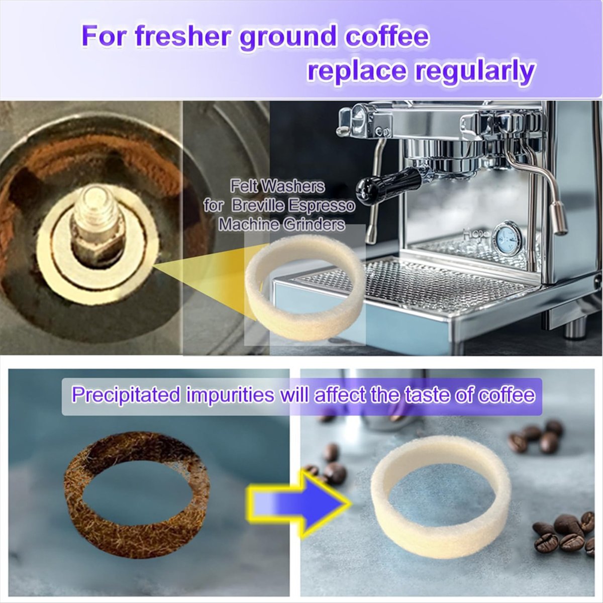 (A64E) 6Piece Felt Washer Repl - Breville Espresso Bes870 review and price