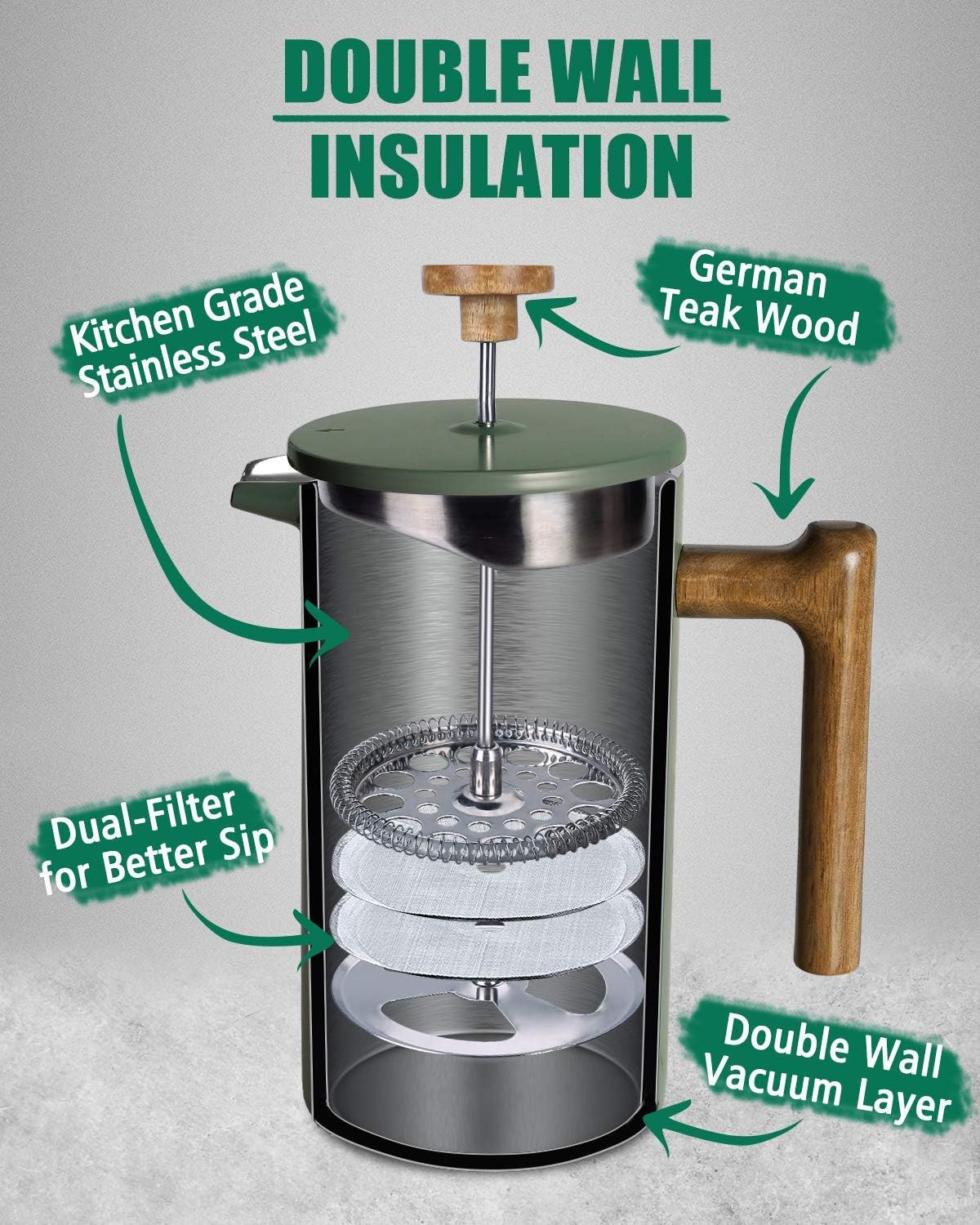 POLIVIAR 34 oz French Press Co - French Press Coffee Maker review and price